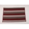 Rectangle Rope-Woven Carpet — Burgundy / Taupe / Cream Striped Outdoor Rug