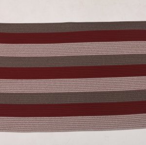 Rectangle Rope-Woven Carpet — Burgundy / Taupe / Cream Striped Outdoor Rug