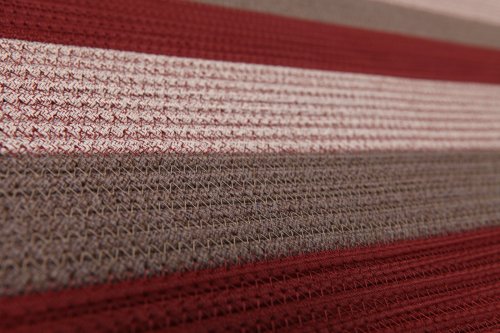 Rectangle Rope-Woven Carpet — Burgundy / Taupe / Cream Striped Outdoor Rug