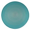 Spiral Braided Round Outdoor Rug — Solid Teal Concentric Weave