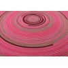 Hand-Woven Round Spiral Rug - Rose Pink Coco Brown Burgundy Camel Webbing Carpet