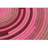 Hand-Woven Round Spiral Rug - Rose Pink Coco Brown Burgundy Camel Webbing Carpet