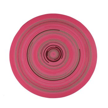 Hand-Woven Round Spiral Rug - Rose Pink Coco Brown Burgundy Camel Webbing Carpet
