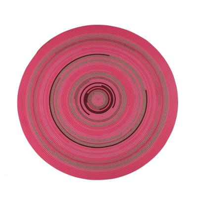 Hand-Woven Round Spiral Rug - Rose Pink Coco Brown Burgundy Camel Webbing Carpet