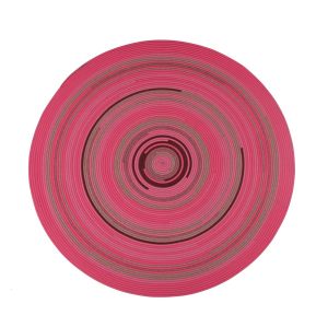 Hand-Woven Round Spiral Rug - Rose Pink Coco Brown Burgundy Camel Webbing Carpet