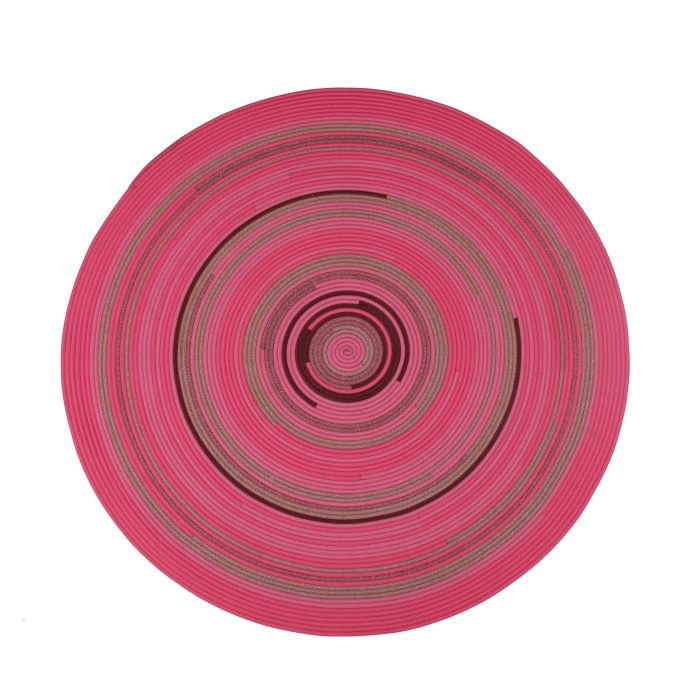 Hand-Woven Round Spiral Rug - Rose Pink Coco Brown Burgundy Camel Webbing Carpet