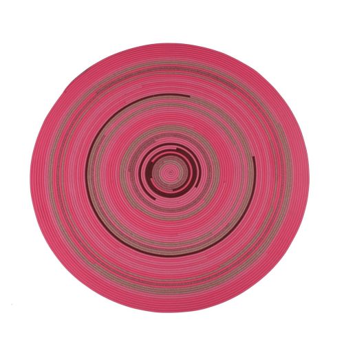 Hand-Woven Round Spiral Rug - Rose Pink Coco Brown Burgundy Camel Webbing Carpet