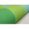 Green-Blue Striped Polyester Rope-Woven Outdoor Carpet