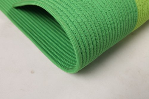 Green-Blue Striped Polyester Rope-Woven Outdoor Carpet