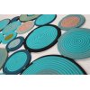 Multi-Petal Round Braided Outdoor Rug — Mixed Teal Petal Set