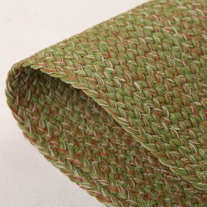 Multicolor Flatweave Rectangle Outdoor Rug — Sage Green / Brick Red / Cream