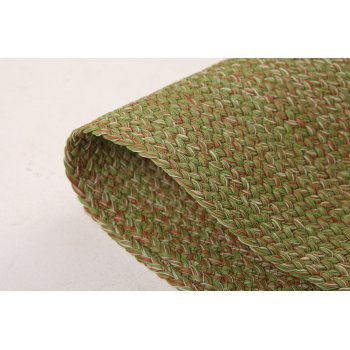 Multicolor Flatweave Rectangle Outdoor Rug — Sage Green / Brick Red / Cream