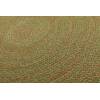 Multicolor Spiral Braided Round Outdoor Rug — Sage Green / Brick Red / Cream