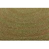 Multicolor Spiral Braided Round Outdoor Rug — Sage Green / Brick Red / Cream
