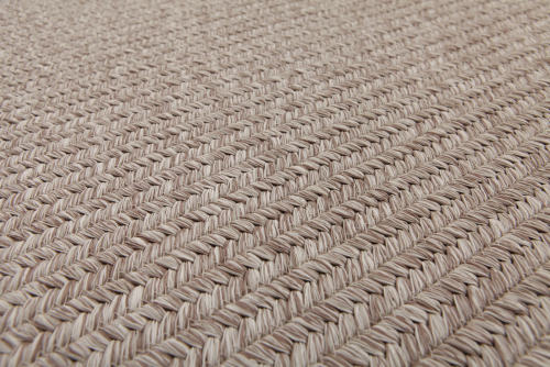 Neutral Beige Flatweave Rectangle Polyester Rope-Woven Outdoor Rug
