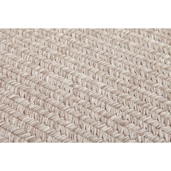 Neutral Beige Flatweave Rectangle Polyester Rope-Woven Outdoor Rug