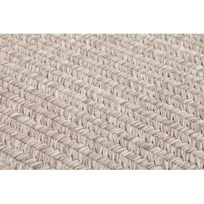 Neutral Beige Flatweave Rectangle Polyester Rope-Woven Outdoor Rug