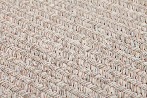 Neutral Beige Flatweave Rectangle Polyester Rope-Woven Outdoor Rug