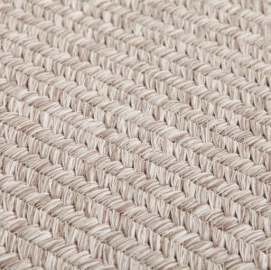Neutral Beige Flatweave Rectangle Polyester Rope-Woven Outdoor Rug