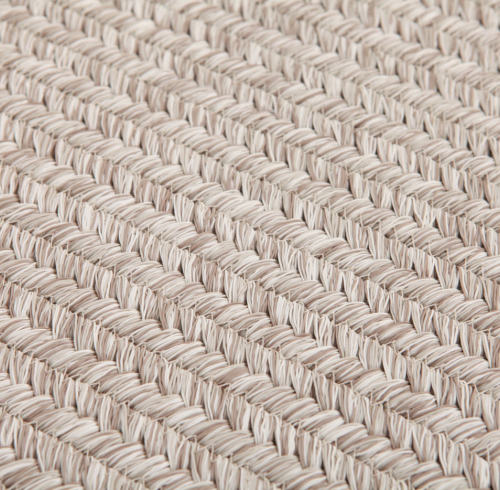 Neutral Beige Flatweave Rectangle Polyester Rope-Woven Outdoor Rug
