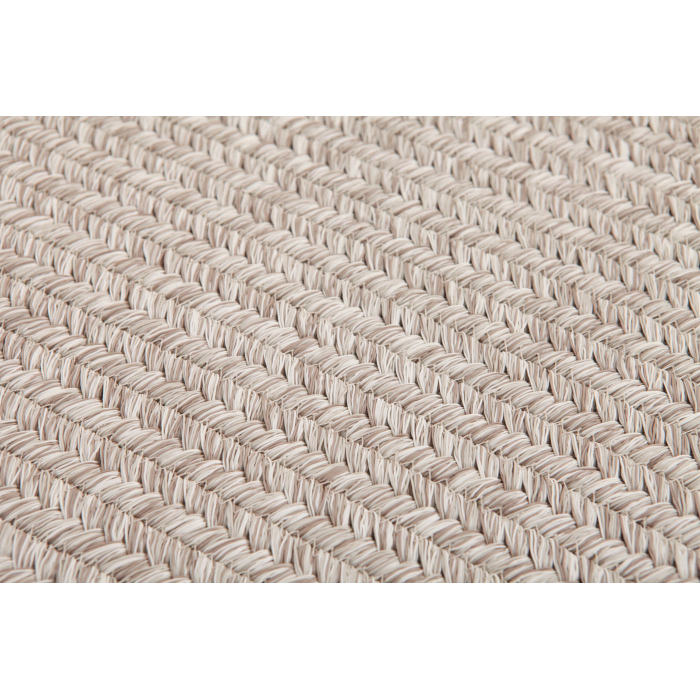 Neutral Beige Flatweave Rectangle Polyester Rope-Woven Outdoor Rug
