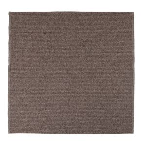 Solid Mocha Brown Flatweave Square Polyester Rope-Woven Outdoor Rug