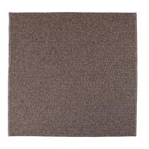 Solid Mocha Brown Flatweave Square Polyester Rope-Woven Outdoor Rug