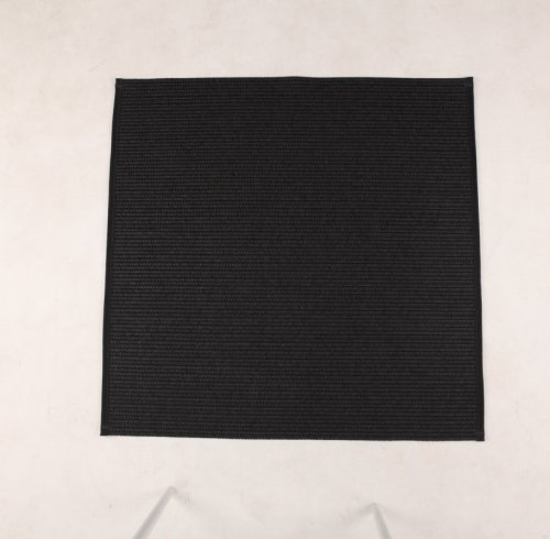 Black Square Polyester Rope-Woven Carpet with Bound Edge