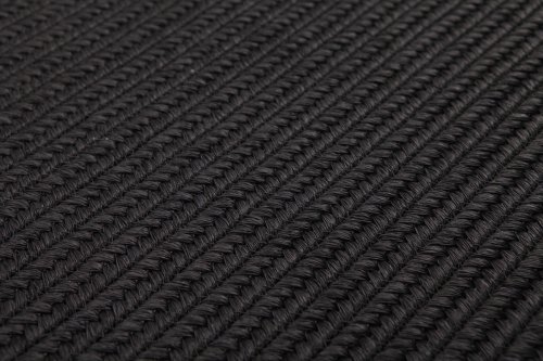 Black Square Polyester Rope-Woven Carpet with Bound Edge
