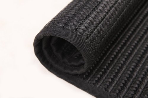 Black Square Polyester Rope-Woven Carpet with Bound Edge