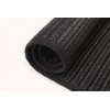Black Square Polyester Rope-Woven Carpet with Bound Edge