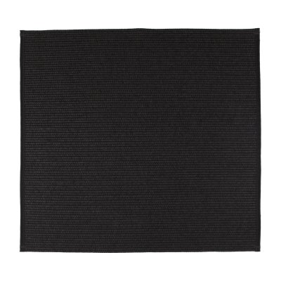 Black Square Polyester Rope-Woven Carpet with Bound Edge