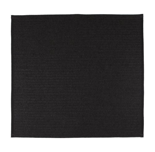Black Square Polyester Rope-Woven Carpet with Bound Edge