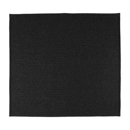 Black Square Polyester Rope-Woven Carpet with Bound Edge