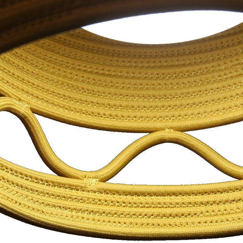 Close-up of the hand-woven polyester rope texture and knot work
