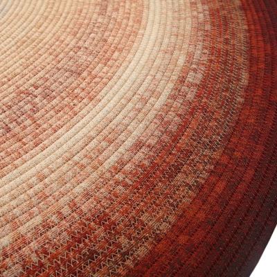 Gradient Loop-Weave Round Rope Rug — Ombre Terracotta / Sand
