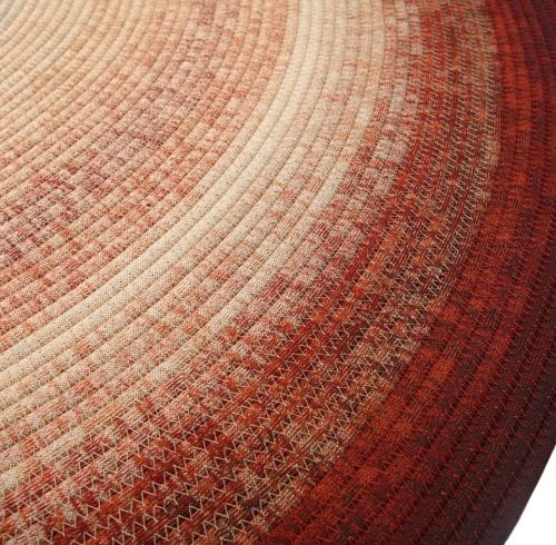 Gradient Loop-Weave Round Rope Rug — Ombre Terracotta / Sand