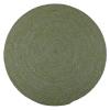 Textilene Speckled Coil-Weave Round Outdoor Rope Rug — Olive Green / Silver Fleck