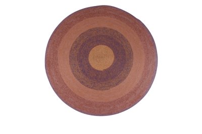 Tri-Color Bullseye Round Rope-Woven Carpet