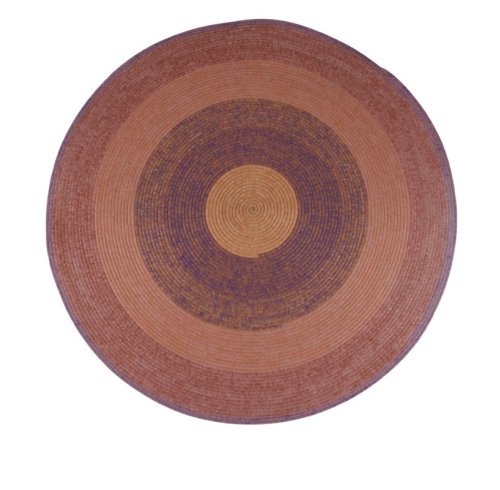 Tri-Color Bullseye Round Rope-Woven Carpet