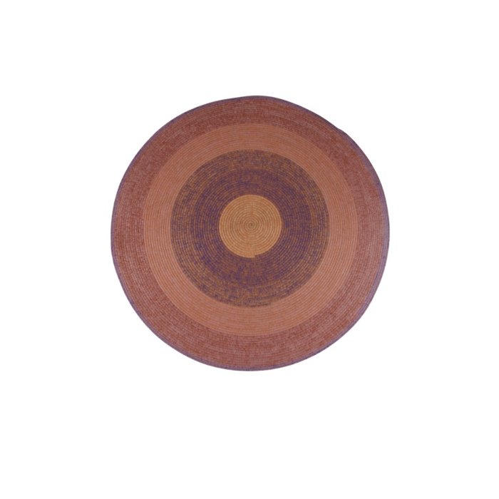 Tri-Color Bullseye Round Rope-Woven Carpet
