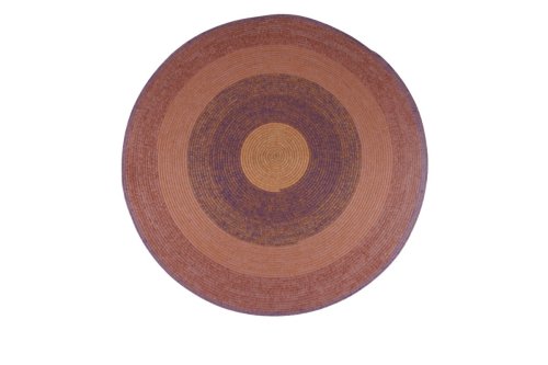 Tri-Color Bullseye Round Rope-Woven Carpet
