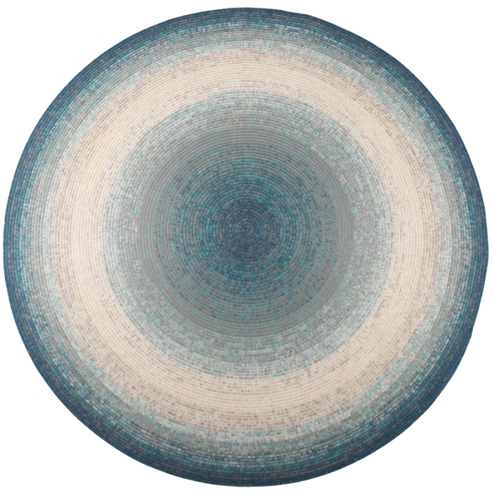 Starry Sky Gradient Round Braided Rug