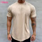 Custom Men's Sports T Shirt  | Cotton Elastane Slim Fit Mens Gym T Shirt Mens Bodybuilding Muscle T Shirt Scoop Hem Tshirt