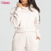Custom Womens Sports Hoodie Manufacturer | Heavy Cotton Fleece Women Crop Hoodie, Womens Gym Hoodie Supplier From China