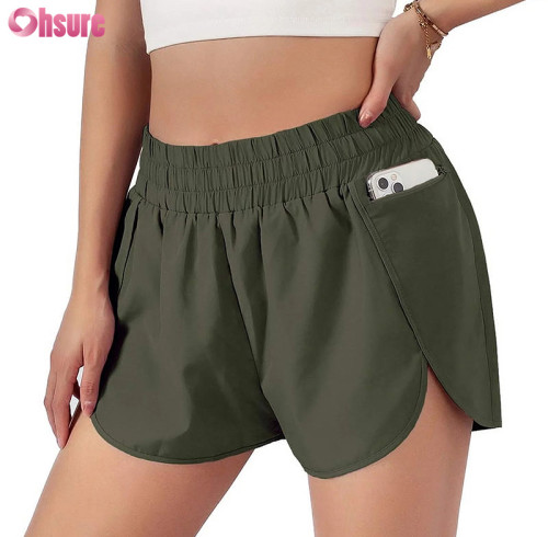 Custom Womens Sports Shorts | Quick Dry Women's Running Shorts With Undershorts Lining, Polyester Spandex Nylon Spandex Gym Shorts Supplier Direct Factory From China