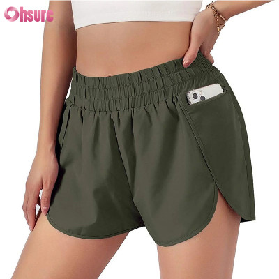 Custom Womens Sports Shorts Manufacturer | Quick Dry Women's Running Shorts With Undershorts Lining, Polyester Spandex Nylon Spandex Gym Shorts Supplier Direct Factory From China