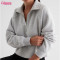Customized Women's Zipper Up Sweatshirts|Women 1/2 Zipper Cotton Polyester Fleece Sweatshirt| Sweatshirt Manufacturer