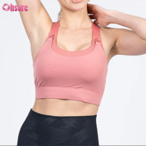 Customized Women's Nursing Sports Bras|Nursing clip down Nursing hole Nylon spandex Private label Breastfeeding sports bra