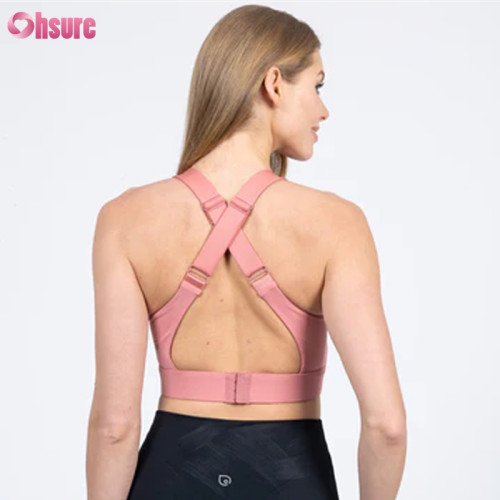 Custom Womens Nursing Sports Bra | Nursing Clip Down Nursing Hole Nylon Spandex Private Label Breastfeeding Sports Bra